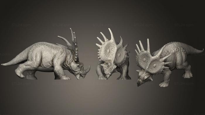 Статуэтки животных (Стиракозавр 2, STKJ_1515) 3D модель для ЧПУ станка